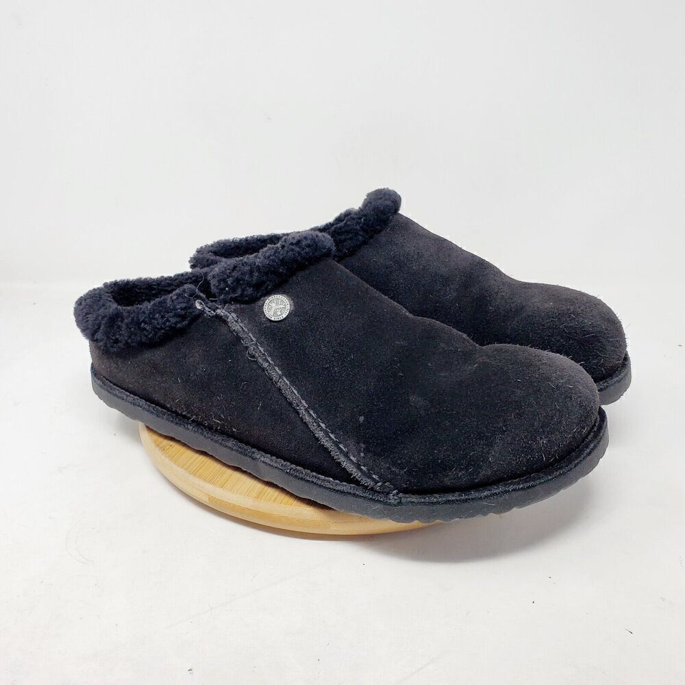 Birkenstock Zermatt Shearling Clogs 44 Mens 11 Black Suede Slip On Lined Shoes - Picture 6 of 15